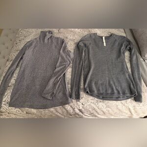 2 Lululemon Gray Long Sleeve Shirts Sz. 6 and 8
